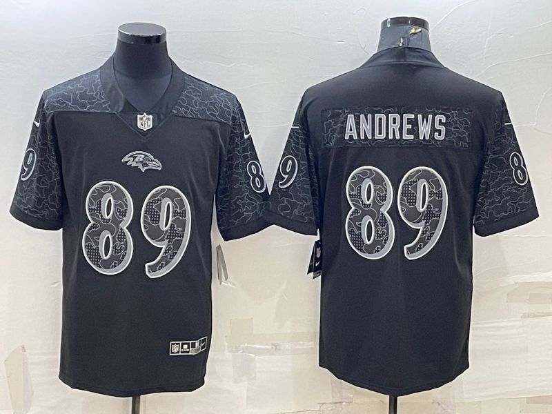 Men Baltimore Ravens 89 Andrews Black Reflector 2022 Nike Limited NFL Jersey